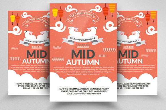 10 Mid Autumn Flyers Bundle Vol:01 in Flyer Templates - product preview 3