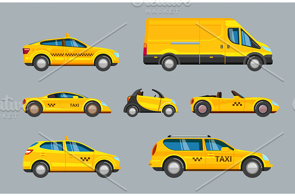 taxi cars. collection of service