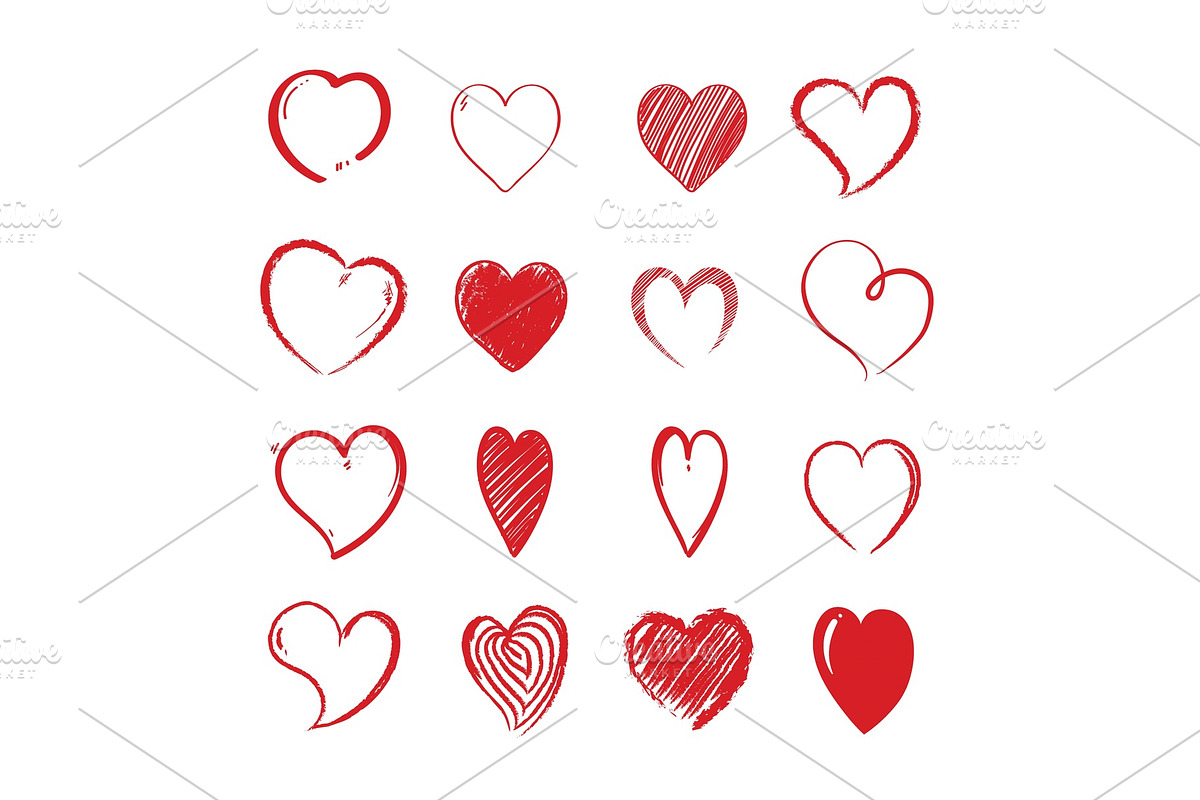 love hearts shapes. decorative in Illustrations - product preview 8