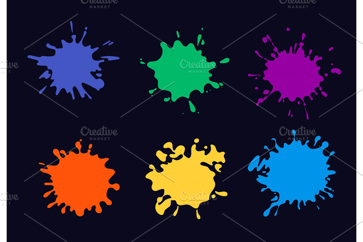 colored ink splash. paint splashing in Illustrations - product preview 8