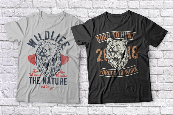 Bears t-shirts set in Illustrations - product preview 2