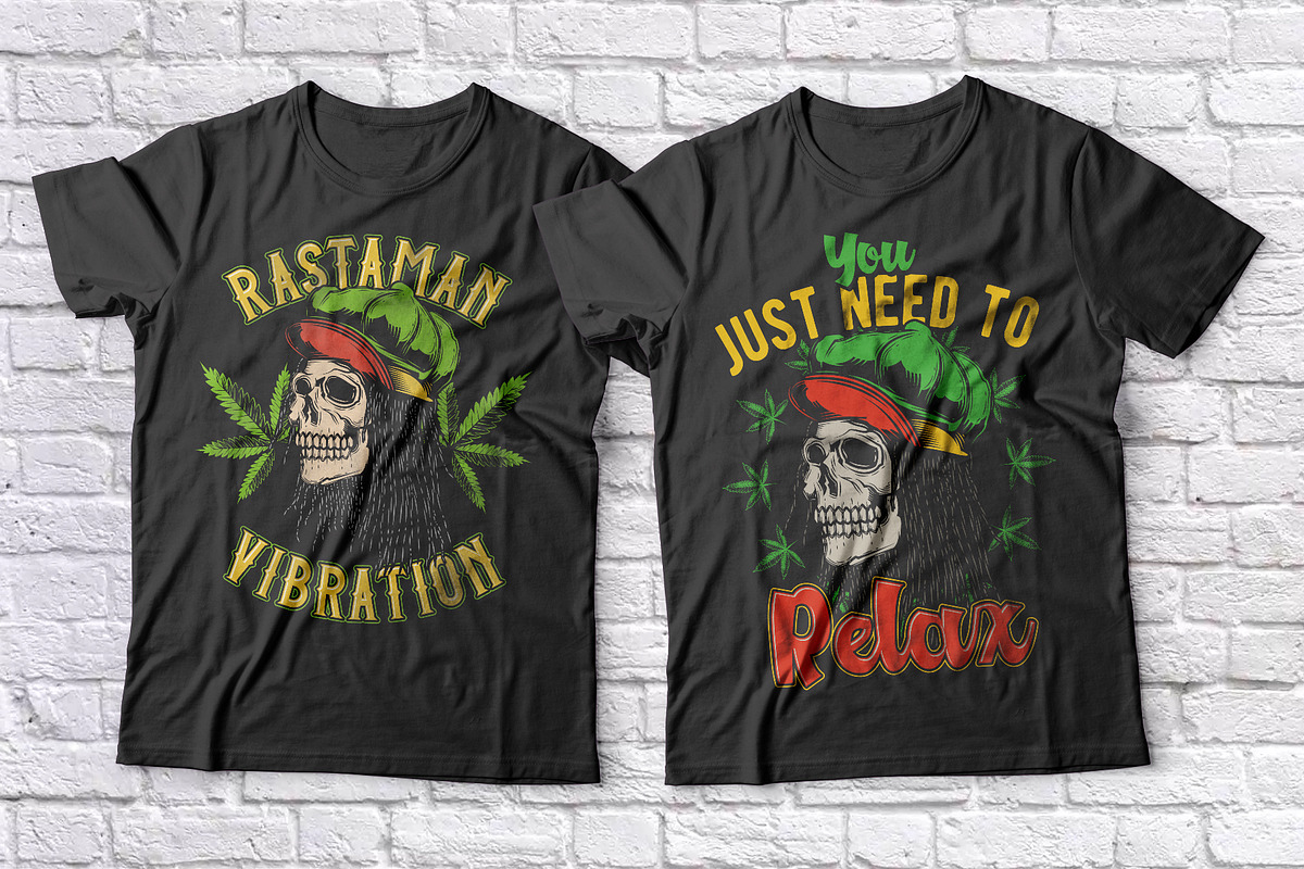 Cannabis t-shirts set in Illustrations - product preview 8