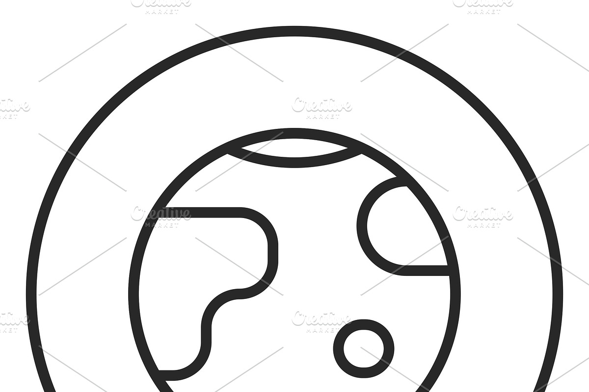 Earth stroke icon, logo illustration in Illustrations - product preview 8