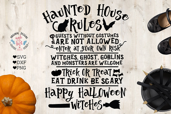Haunted House Rules Halloween SVG in Illustrations - product preview 1