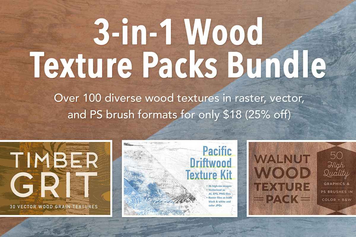 3-in-1 Wood Texture Packs Bundle in Textures - product preview 8