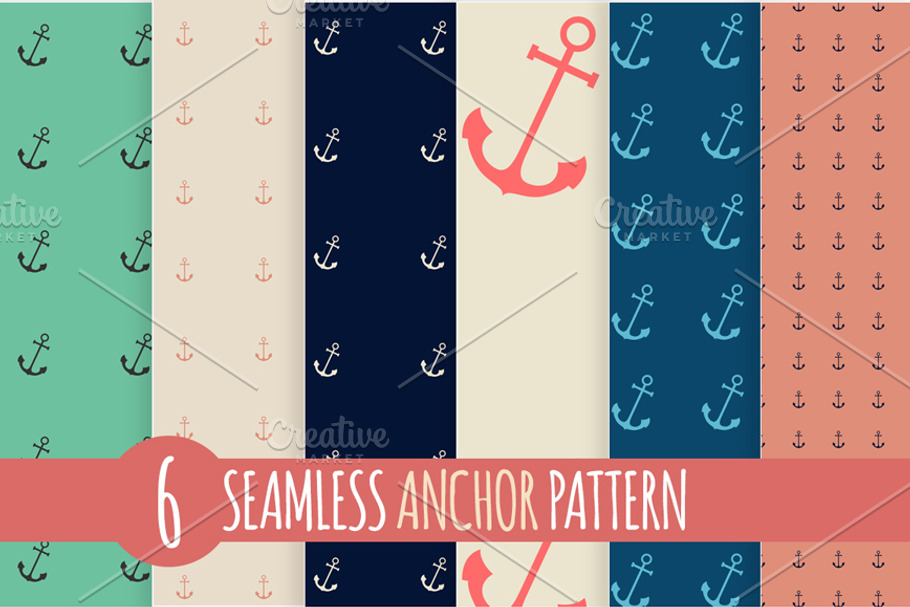 Anchor seamless pattern set