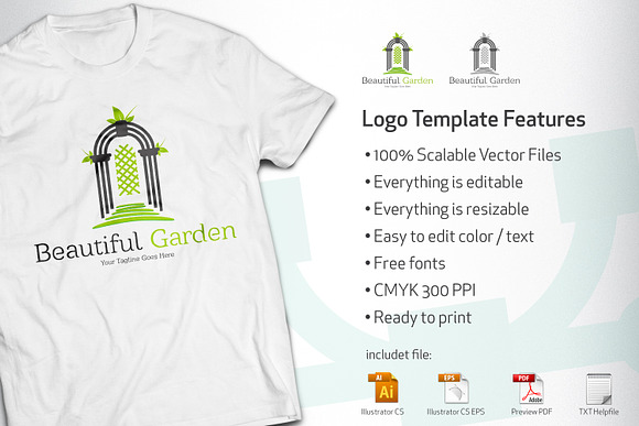 Beautiful Garden logo in Logo Templates - product preview 1