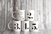 5 coffee mug mockup five cup mock up