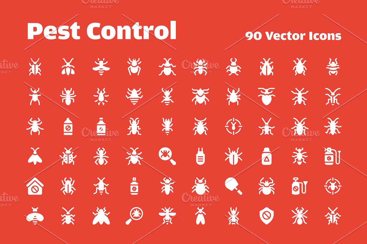 90 Pest Control Vector Icons in Icons - product preview 8