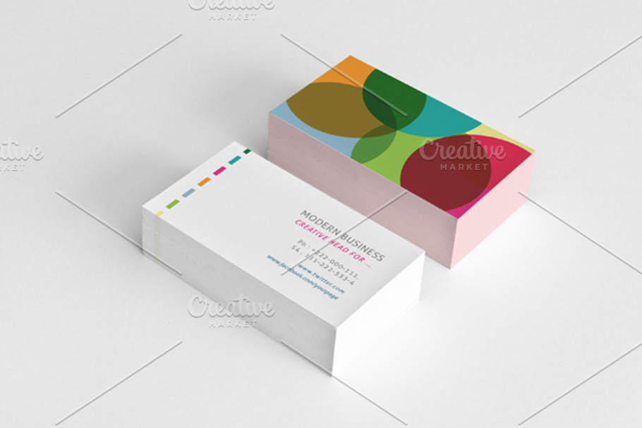 Simple Minimal Colored Business Card in Business Card Templates - product preview 8