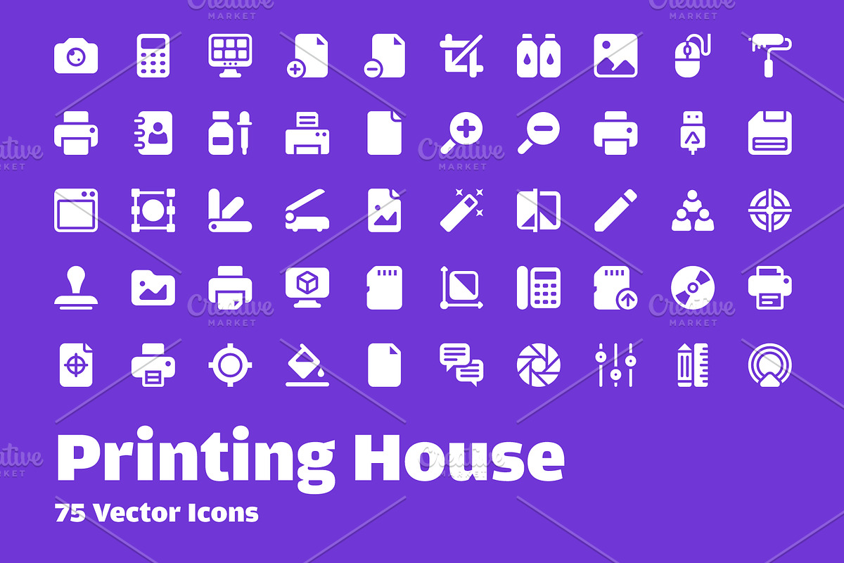 75 Printing House Vector Icons  in Icons - product preview 8