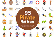 95 Flat Pirate Icons