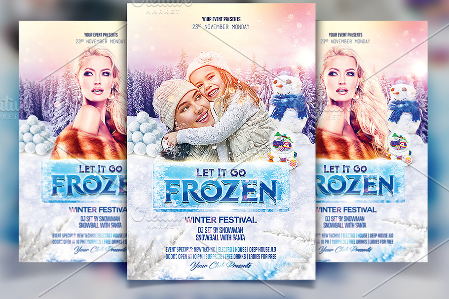 Frozen Winter Party Flyer in Flyer Templates - product preview 8