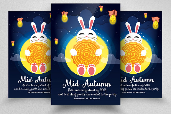 10 Mid Autumn Flyer Bundle Vol:02 in Flyer Templates - product preview 5