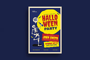 Old Retro Halloween Party Flyer