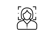 Female face recognition icon