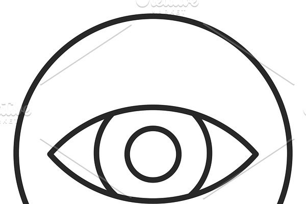 Eye stroke icon, logo illustration