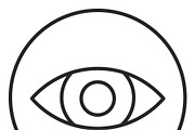 Eye stroke icon, logo illustration