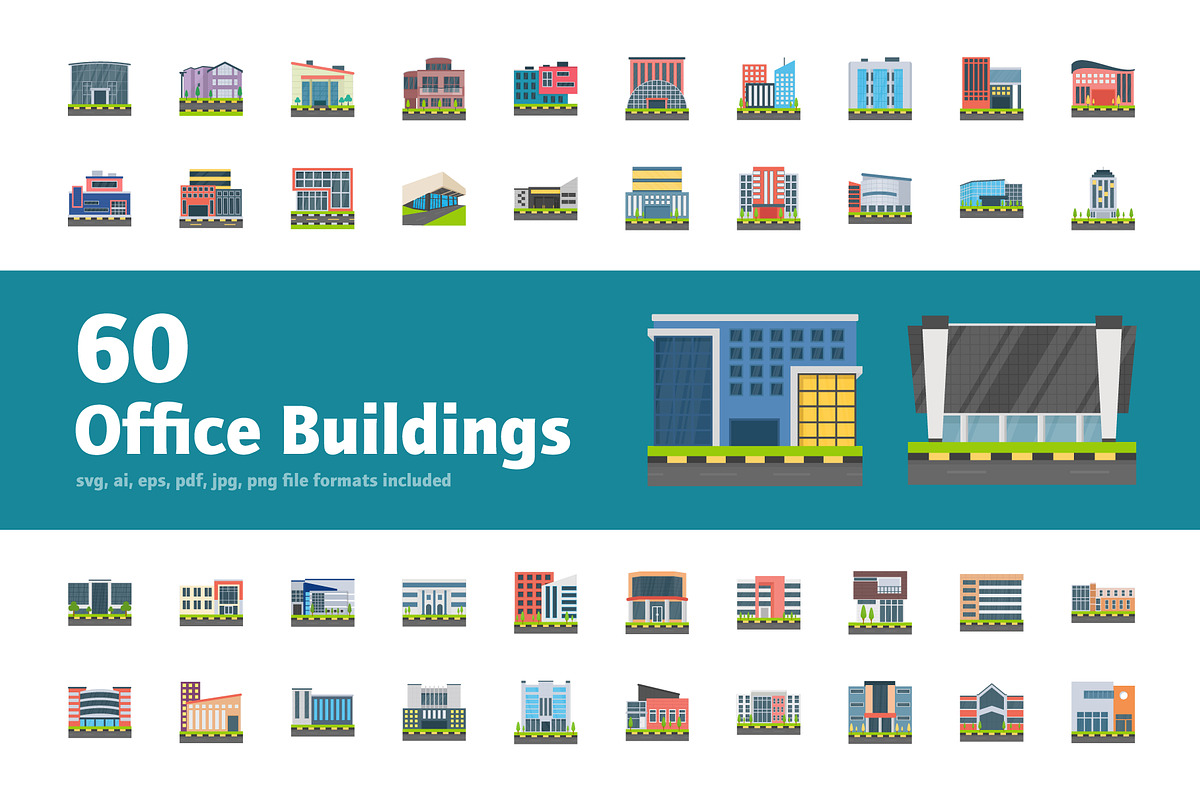 60 Office Building Icons in Icons - product preview 8