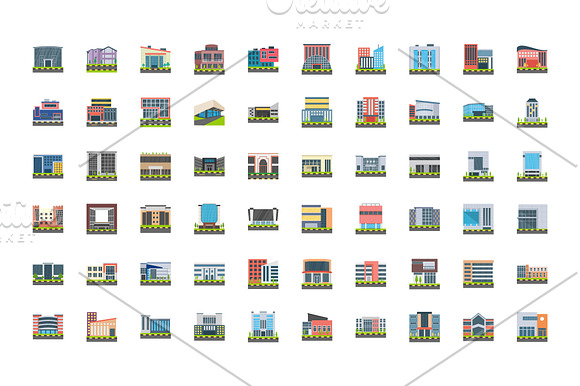 60 Office Building Icons in Icons - product preview 1