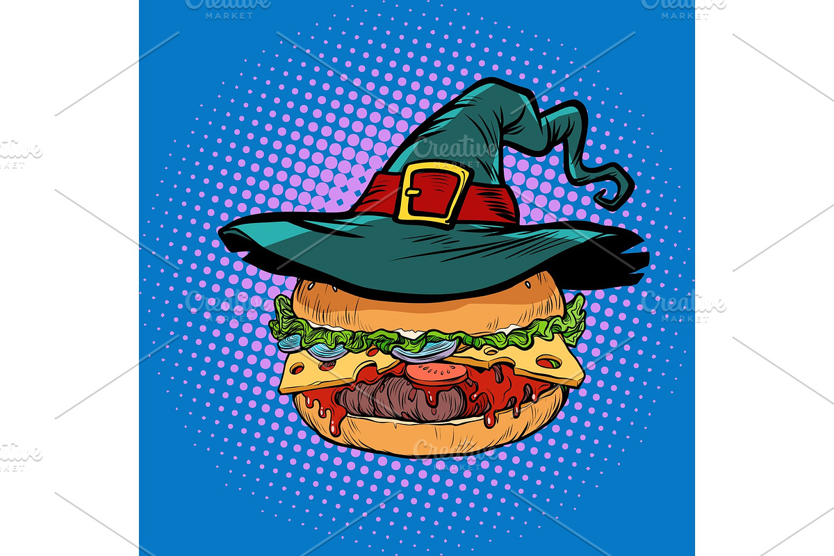 Halloween Burger, fast food holiday in Illustrations - product preview 8