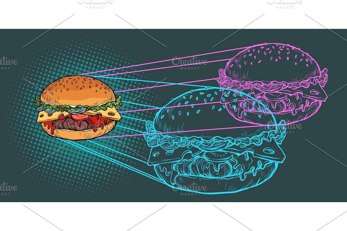 Burger ingredients, fast food in Illustrations - product preview 8