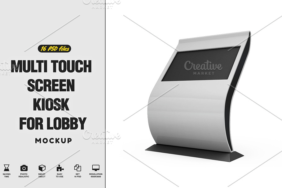 Screen Kiosk For Lobby Mockup