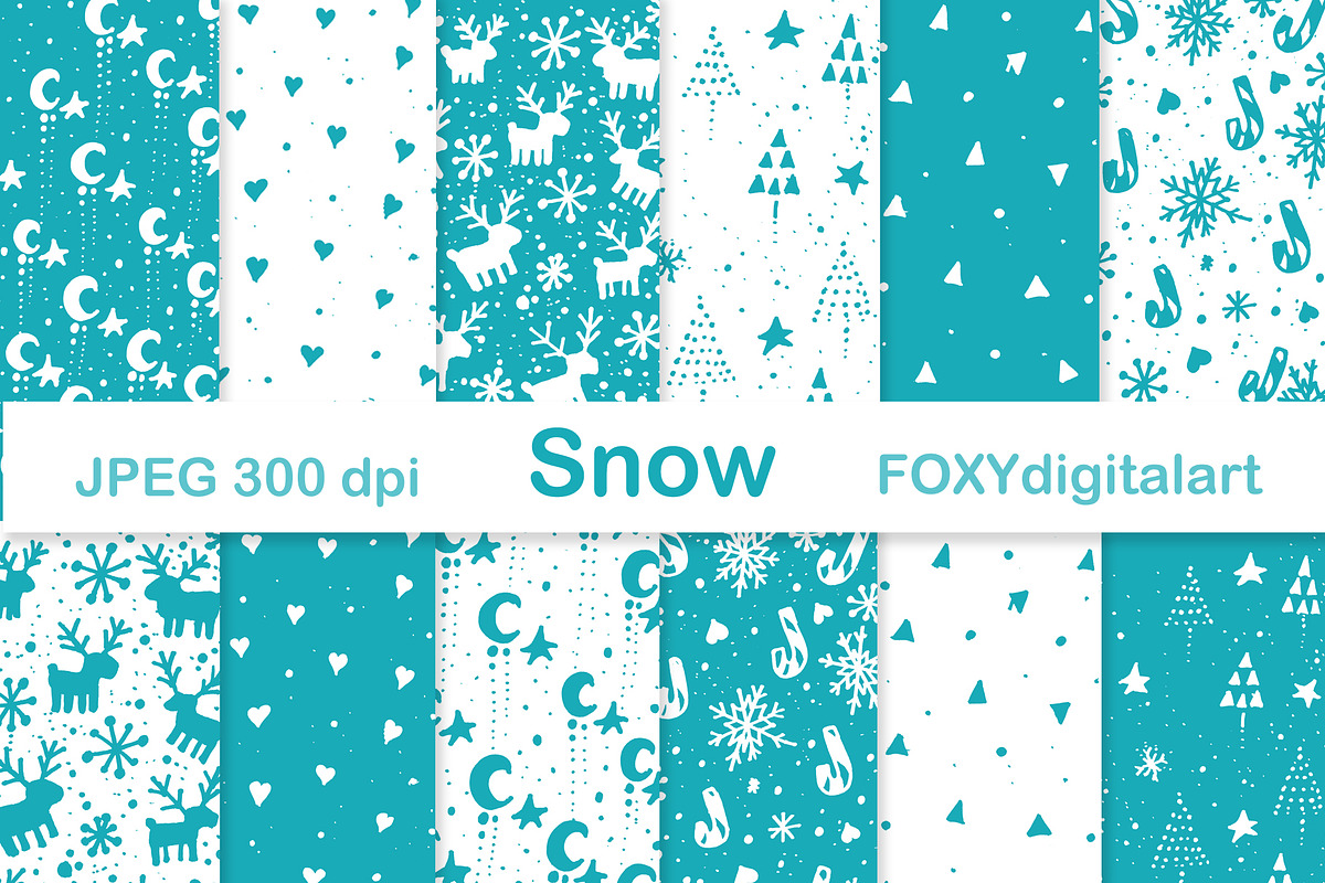 Christmas Holiday Digital Papers in Illustrations - product preview 8