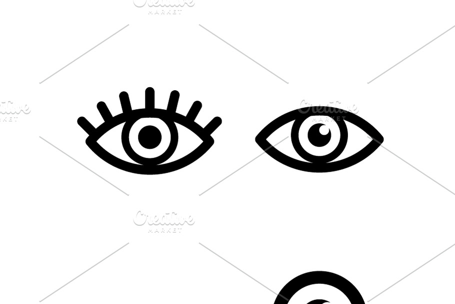 Set of different eye icons in Icons - product preview 8