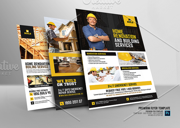 Construction Flyer Bundle in Flyer Templates - product preview 1