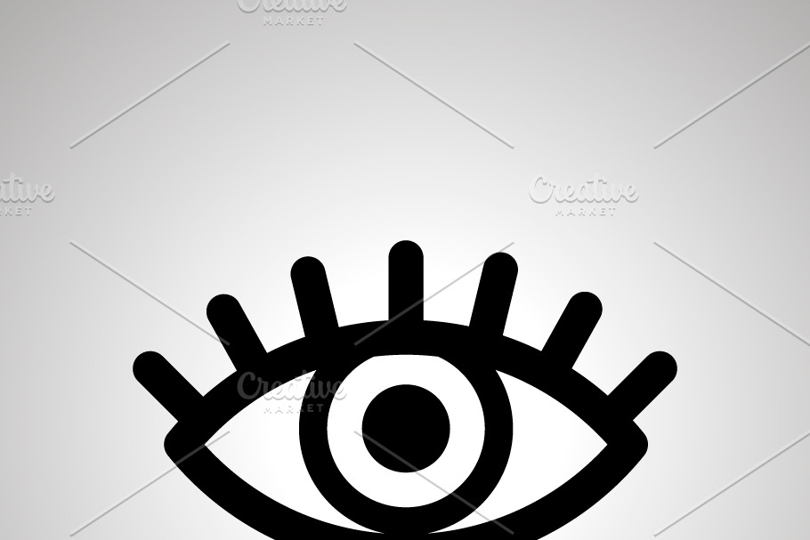 Open eye with pupil and eyelashes in Icons - product preview 8