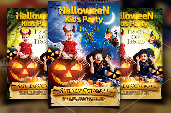 Kids Halloween Party Flyer in Flyer Templates - product preview 1