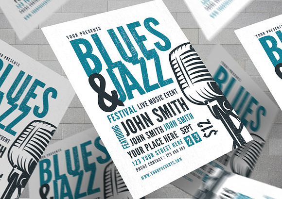 Blues & Jazz Music Flyer in Flyer Templates - product preview 1