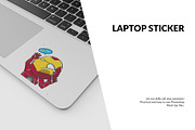 Laptop Sticker Mockup 