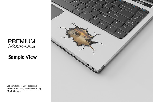Laptop Sticker Mockup  in Product Mockups - product preview 11