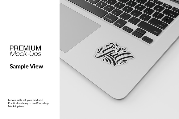 Laptop Sticker Mockup  in Product Mockups - product preview 13