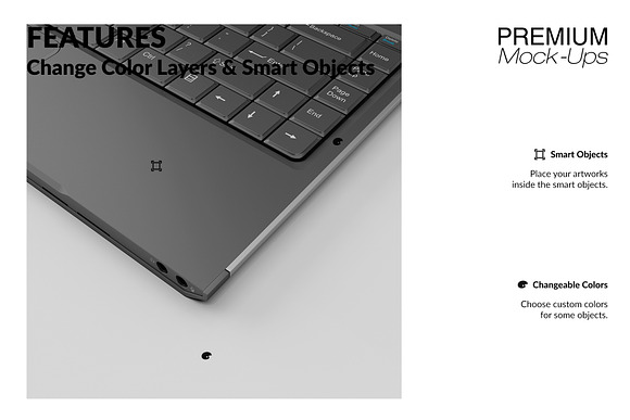 Laptop Sticker Mockup  in Product Mockups - product preview 18