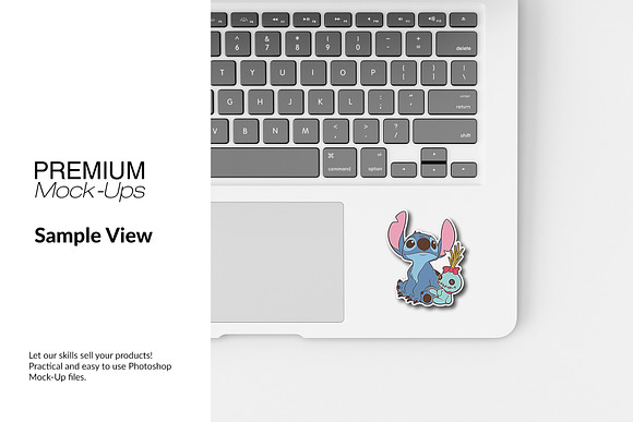 Laptop Sticker Mockup  in Product Mockups - product preview 20