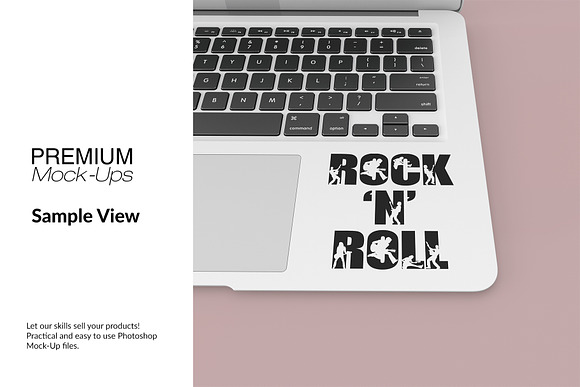 Laptop Sticker Mockup  in Product Mockups - product preview 21