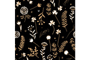 Seamless floral pattern with doodle