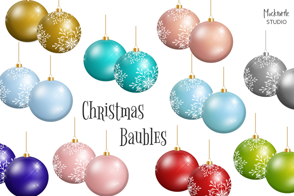 Christmas Baubles Clip art in Objects - product preview 8