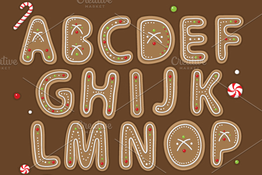 'Christmas Cookie'  vector alphabet