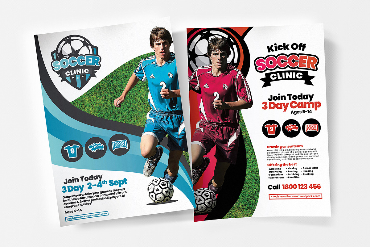 A4 Soccer Camp Posters / Flyers in Flyer Templates - product preview 8