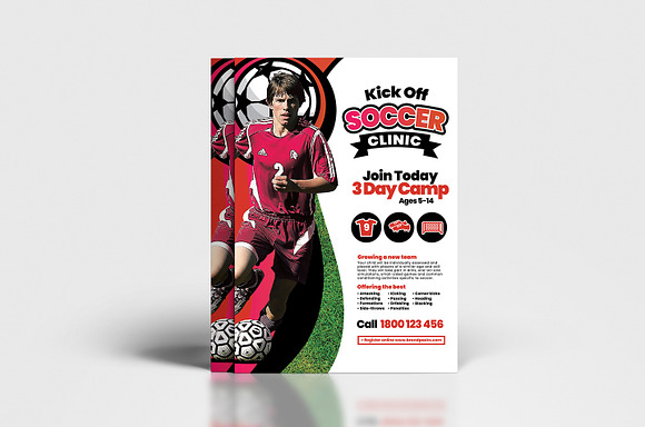 A4 Soccer Camp Posters / Flyers in Flyer Templates - product preview 3