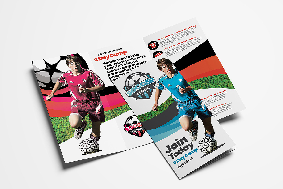 Soccer Camp Trifold Brochure in Brochure Templates - product preview 8