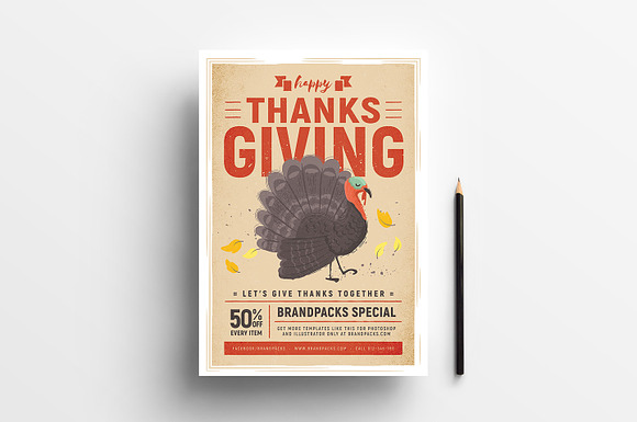 Thanksgiving Flyer / Poster v1 in Flyer Templates - product preview 1