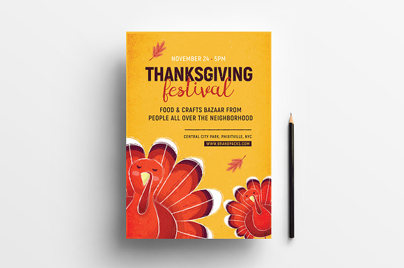 Thanksgiving Flyer / Poster v2 in Flyer Templates - product preview 1