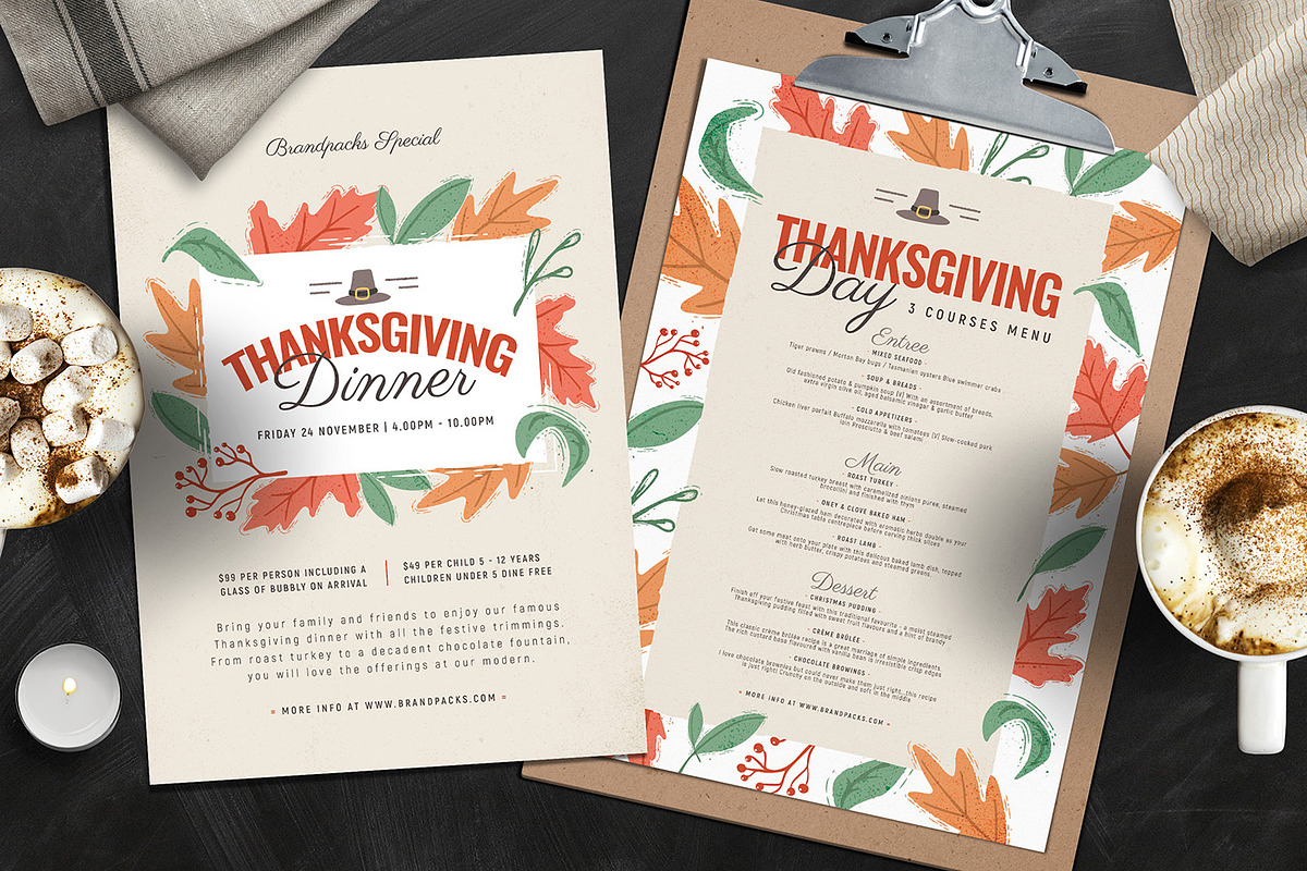 Thanksgiving Menu Template in Flyer Templates - product preview 8