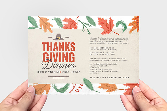 Thanksgiving Menu Template in Flyer Templates - product preview 4