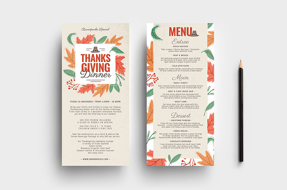 Thanksgiving Menu Template in Flyer Templates - product preview 5